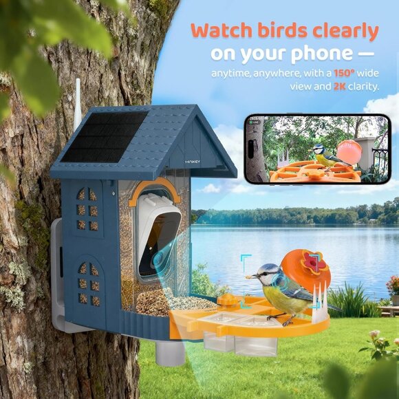 Smart Bird Feeder with Camera AI Birdhouse Identify 11000+ Species 2K HD Quality - Picture 6 of 8
